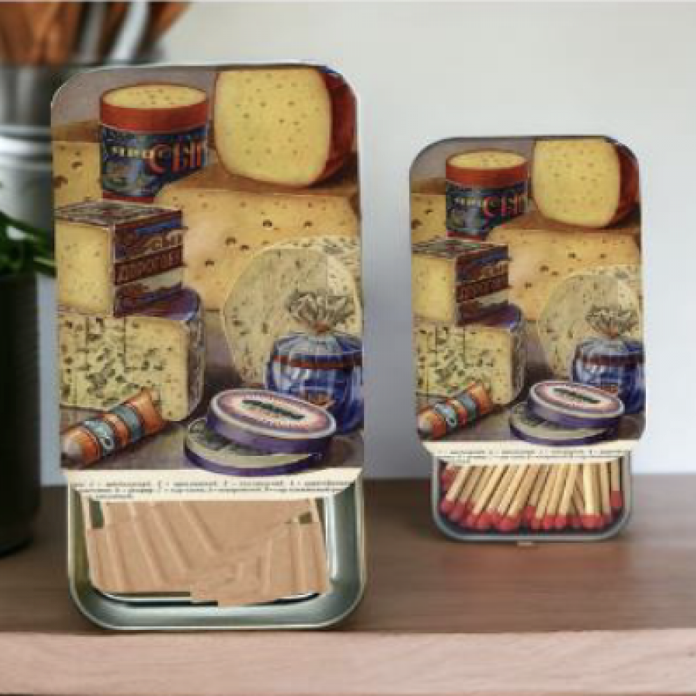 Retro Cheese - The Gilded Home Vintage-Inspired Slider Tin with Cheese Flags