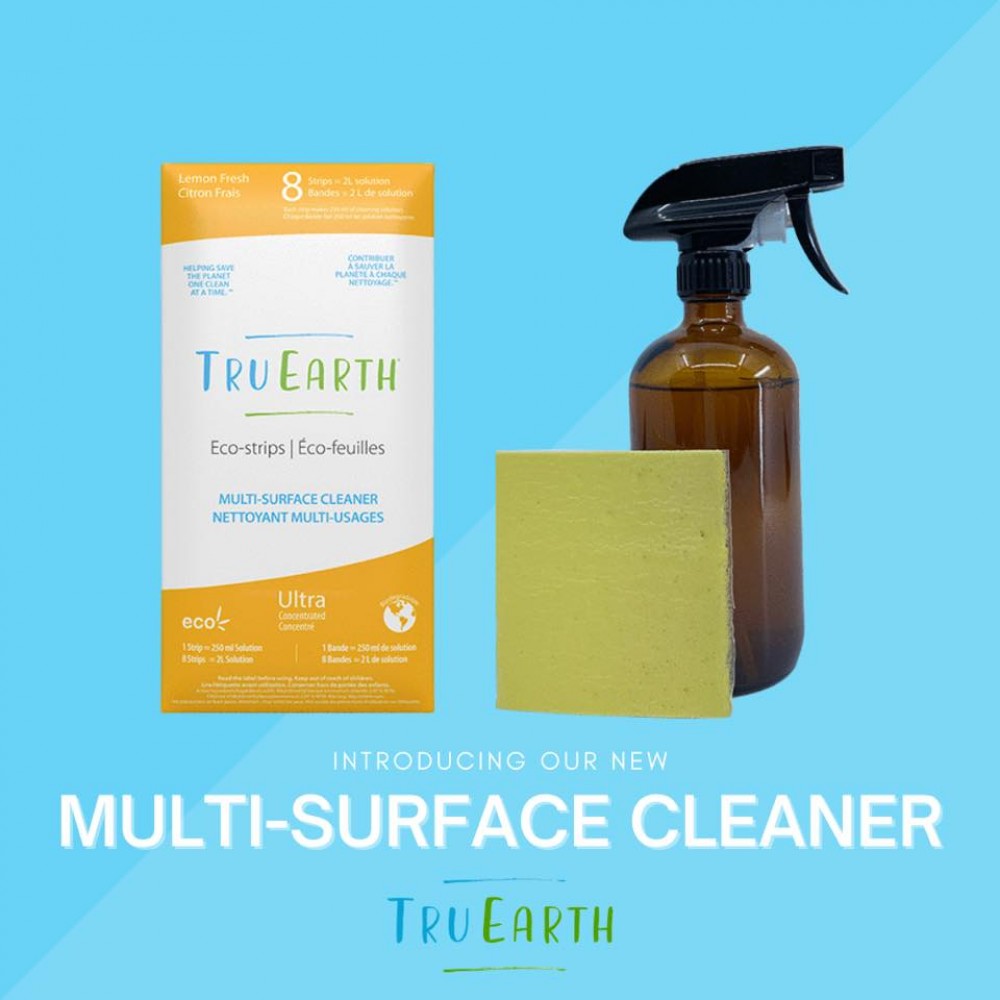 Tru Earth Eco-strips Disinfecting Multi-Surface Cleaner (Lemon Fresh) - 8 Strips