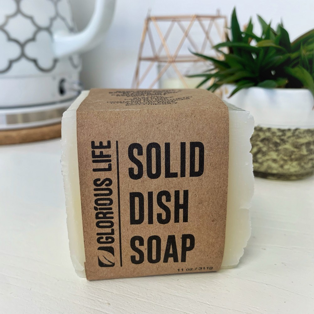 Solid Dish Soap Block/Dish/Brush Combo