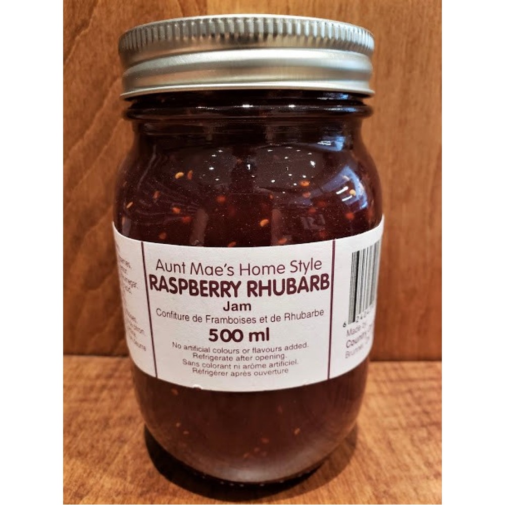 Homemade Raspberry Rhubarb Jam - 500 ml.